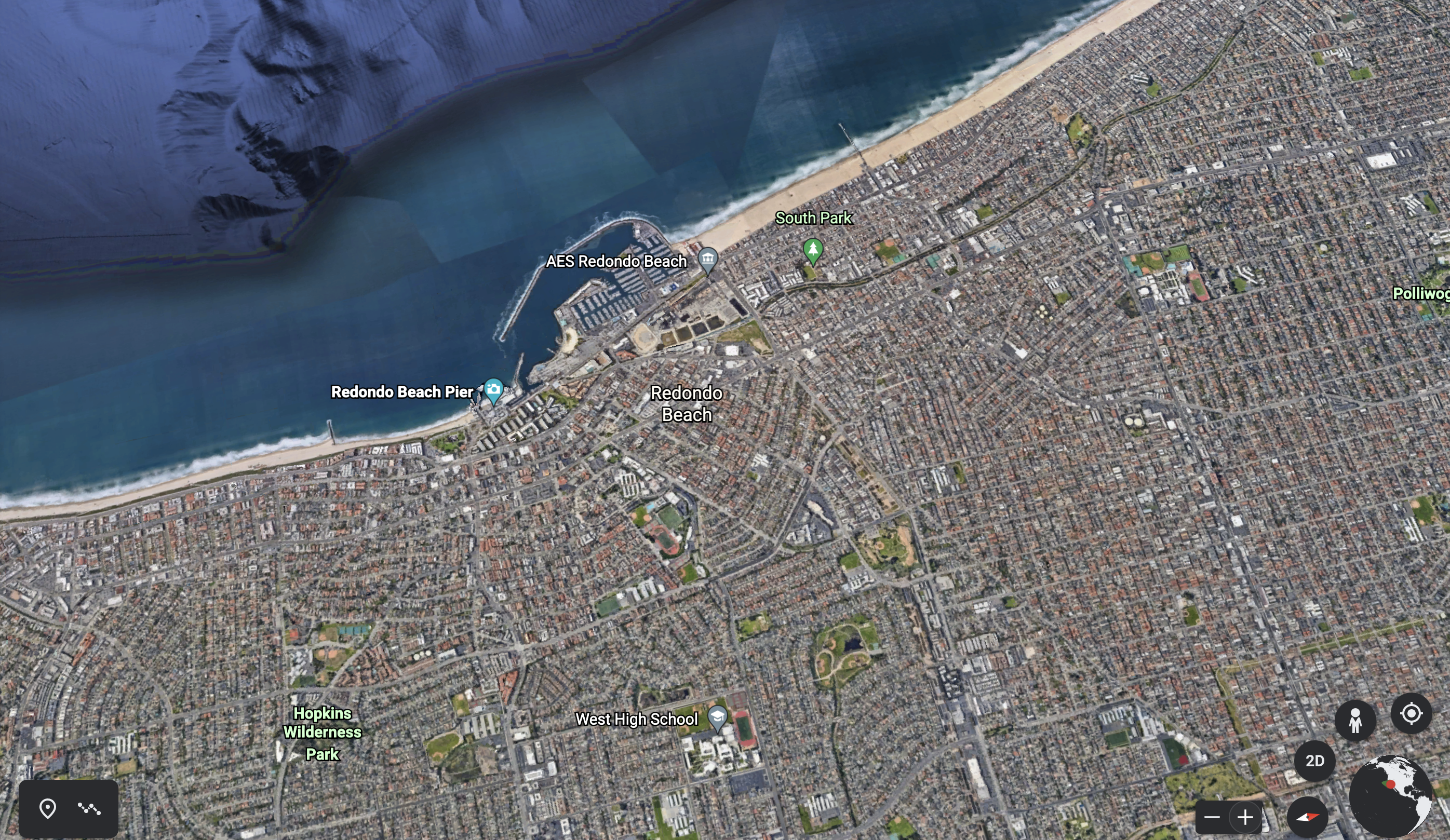 Google Image of Redondo Beach, one of the most dense cities in the West.