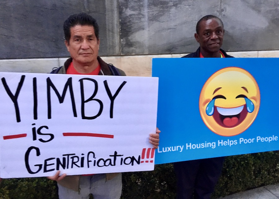 Housing is a Human Right protestors slam YIMBY
